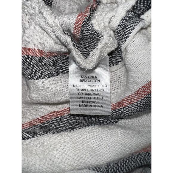 Just Living Shorts Womens Small Stripe Linen Blend Drawstring Summer Casual - Picture 4 of 6